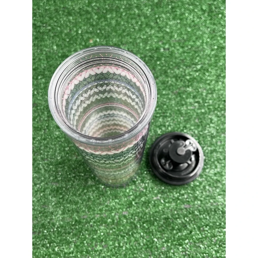 Starbucks 16 Oz HEARTS Twist Lid Travel Tumbler 2018‎ Valentine Rainbow Hearts